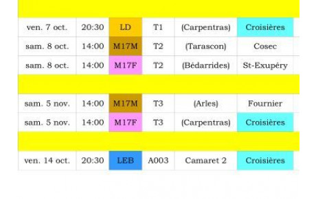 Calendriers (bis)